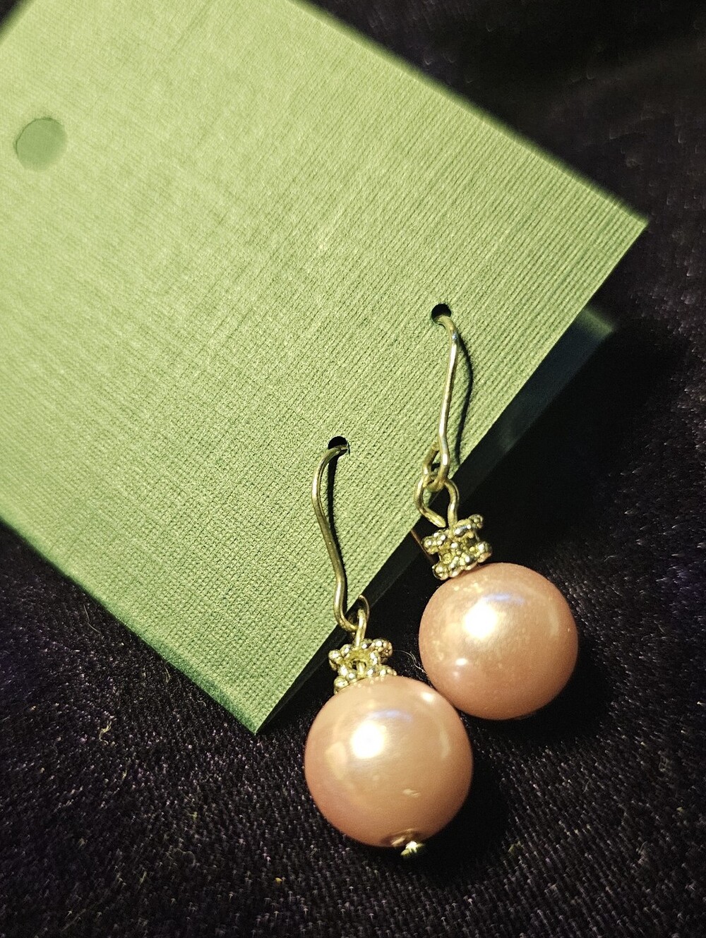 SILVER Drop Earrings Pink  Lavender Pearl Beads